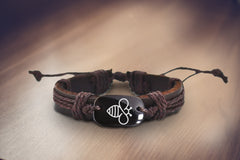 Bee Leather Bracelet <br> Free 1 day shipping