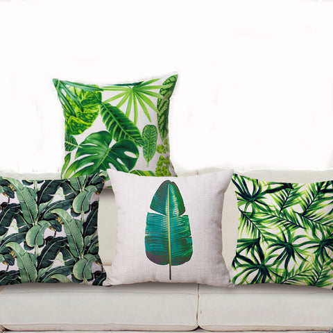 Square 18" Home Decorative Cushion cover Tropic Tree Printed Throw Pillow Cover Car Home Decor Cushion Case Coussin Decoration