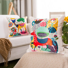 Colorful Animals Imitation Silk Fabric 45*45cm (18x18IN)