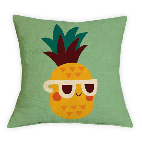 Pineapple Cushion Cover Christmas Festival Skull Sunglasses Fruit 43X43cm Pillow Cases Pillowcase Bedroom Sofa Decoration