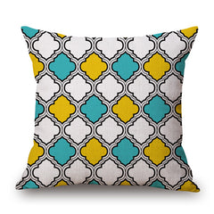 Fashion High Quality Cotton Linen Yellow Geometry Crane and Bird Car Decorative Throw Pillow Case Cushion Cover Sofa Home Decor