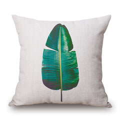 New Green Tropical Plant Tree Leaves Pillow Cover Fresh Throw Pillow Case Home Hotel Usage