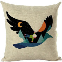 Cushion Cover: Elephant, Wolf, Turtle, Birds