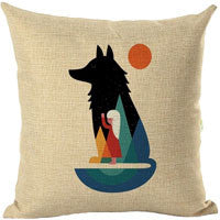 Cushion Cover: Elephant, Wolf, Turtle, Birds