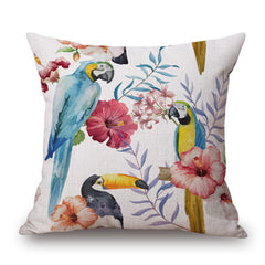 Tropical Cushion Cover - Flamingo, Parrot, Floral