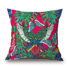 Tropical Cushion Cover - Flamingo, Parrot, Floral