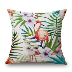 Tropical Cushion Cover - Flamingo, Parrot, Floral