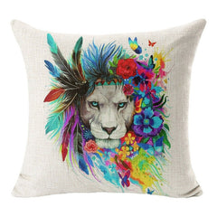 High Qulity Cotton Linen Elephant skull wolf Printed Decorative Cushion Cover Pillow Case Car Seat 45*45cm Pillowcase XJBZT205