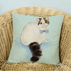 Cute Dog and Cat Cushion Cover