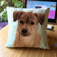 Cute Dog and Cat Cushion Cover