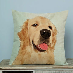 Cute Dog and Cat Cushion Cover