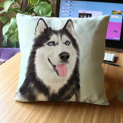 Cute Dog and Cat Cushion Cover