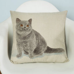 Cute Dog and Cat Cushion Cover