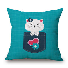 Fox-Bear-Cat-Whale Cushion Cover