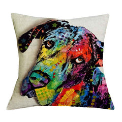 Linen Dog Cushion Cover 43X43cm Siberian Husky German Sherpherd Pillow Cases Pillowcase Bedroom Home Decor Decorative Pillows