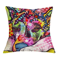 Linen Dog Cushion Cover 43X43cm Siberian Husky German Sherpherd Pillow Cases Pillowcase Bedroom Home Decor Decorative Pillows