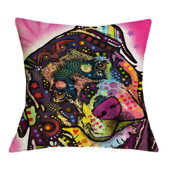 Linen Dog Cushion Cover 43X43cm Siberian Husky German Sherpherd Pillow Cases Pillowcase Bedroom Home Decor Decorative Pillows