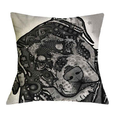 Linen Dog Cushion Cover 43X43cm Siberian Husky German Sherpherd Pillow Cases Pillowcase Bedroom Home Decor Decorative Pillows