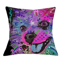 Linen Dog Cushion Cover 43X43cm Siberian Husky German Sherpherd Pillow Cases Pillowcase Bedroom Home Decor Decorative Pillows