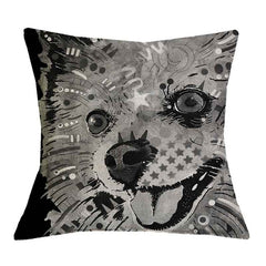 Linen Dog Cushion Cover 43X43cm Siberian Husky German Sherpherd Pillow Cases Pillowcase Bedroom Home Decor Decorative Pillows