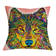 Linen Dog Cushion Cover 43X43cm Siberian Husky German Sherpherd Pillow Cases Pillowcase Bedroom Home Decor Decorative Pillows