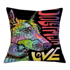 Linen Dog Cushion Cover 43X43cm Siberian Husky German Sherpherd Pillow Cases Pillowcase Bedroom Home Decor Decorative Pillows