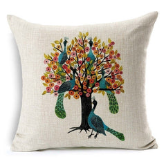 Pillow Case Beautiful Flower and Bird Cotton Linen Pillowcase For Bedroom Chair Seat Throw Pillowcase Pillow Cover