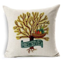 Pillow Case Beautiful Flower and Bird Cotton Linen Pillowcase For Bedroom Chair Seat Throw Pillowcase Pillow Cover