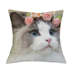 Cute Cat Print Cushion Cover - Variety