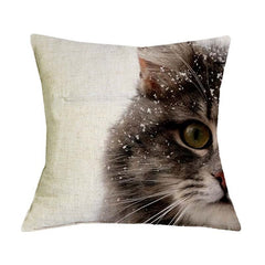 Cute Cat Print Cushion Cover - Variety