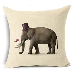 Colorful Fox, Elephant, Giraffe, Tree