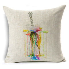 Colorful Fox, Elephant, Giraffe, Tree