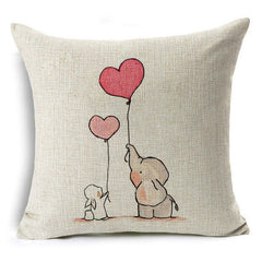 Colorful Fox, Elephant, Giraffe, Tree