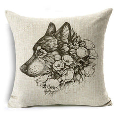 Colorful Fox, Elephant, Giraffe, Tree