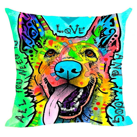 Linen German Shepherd Husky Labrador Cushion Cover Cute Dog Decorative Pillow Case For Car Covers Pet Custom Decor Pillowcase