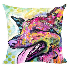 Linen German Shepherd Husky Labrador Cushion Cover Cute Dog Decorative Pillow Case For Car Covers Pet Custom Decor Pillowcase
