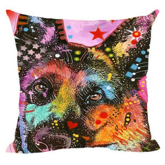 Linen German Shepherd Husky Labrador Cushion Cover Cute Dog Decorative Pillow Case For Car Covers Pet Custom Decor Pillowcase