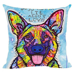 Linen German Shepherd Husky Labrador Cushion Cover Cute Dog Decorative Pillow Case For Car Covers Pet Custom Decor Pillowcase