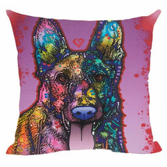 Linen German Shepherd Husky Labrador Cushion Cover Cute Dog Decorative Pillow Case For Car Covers Pet Custom Decor Pillowcase