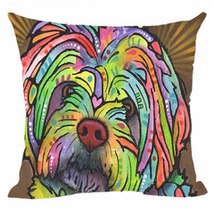 Linen German Shepherd Husky Labrador Cushion Cover Cute Dog Decorative Pillow Case For Car Covers Pet Custom Decor Pillowcase