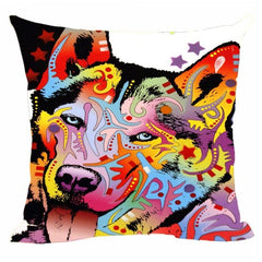 Linen German Shepherd Husky Labrador Cushion Cover Cute Dog Decorative Pillow Case For Car Covers Pet Custom Decor Pillowcase