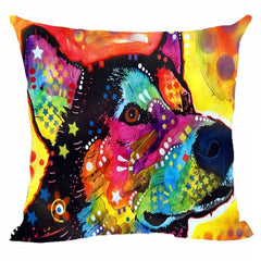 Linen German Shepherd Husky Labrador Cushion Cover Cute Dog Decorative Pillow Case For Car Covers Pet Custom Decor Pillowcase