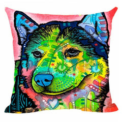 Linen German Shepherd Husky Labrador Cushion Cover Cute Dog Decorative Pillow Case For Car Covers Pet Custom Decor Pillowcase