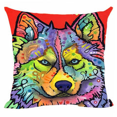 Linen German Shepherd Husky Labrador Cushion Cover Cute Dog Decorative Pillow Case For Car Covers Pet Custom Decor Pillowcase