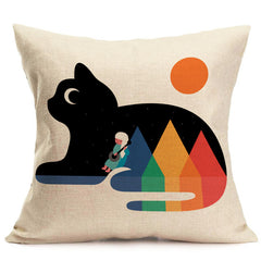 Cartoon Animals Pattern Pillow Case 18''x18''