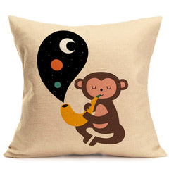 Cartoon Animals Pattern Pillow Case 18''x18''