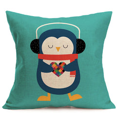 Cartoon Animals Pattern Pillow Case 18''x18''