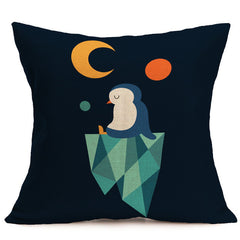 Cartoon Animals Pattern Pillow Case 18''x18''