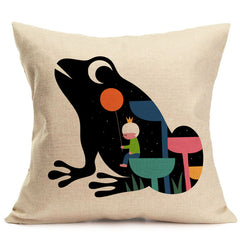 Cartoon Animals Pattern Pillow Case 18''x18''