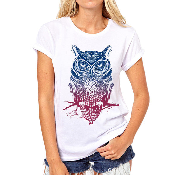 Colorful Owl Women Tee